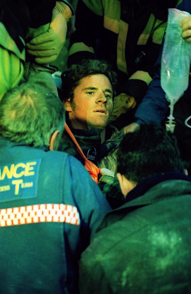 After being trapped for 65 hours, ski instructor Stuart Diver is pulled from the rubble of the lodges demolished in the Thredbo landslide.