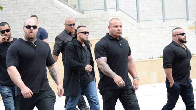 Mourners arrive at the Al Zahra Mosque to see the underworld king pin off. Picture: Jeremy Piper