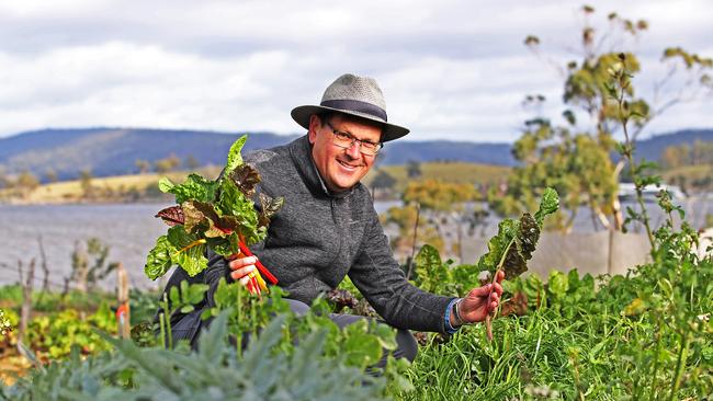 Head horticulturist at the Spring Bay Mill in Triabunna, Marcus Raglus at their market garden where they produce vegetables that are sold at the Farmgate market. Picture: Zak simmonds