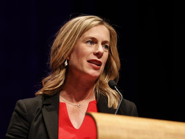 Labor leader Rebecca White during the debate. Picture: Zak Simmonds