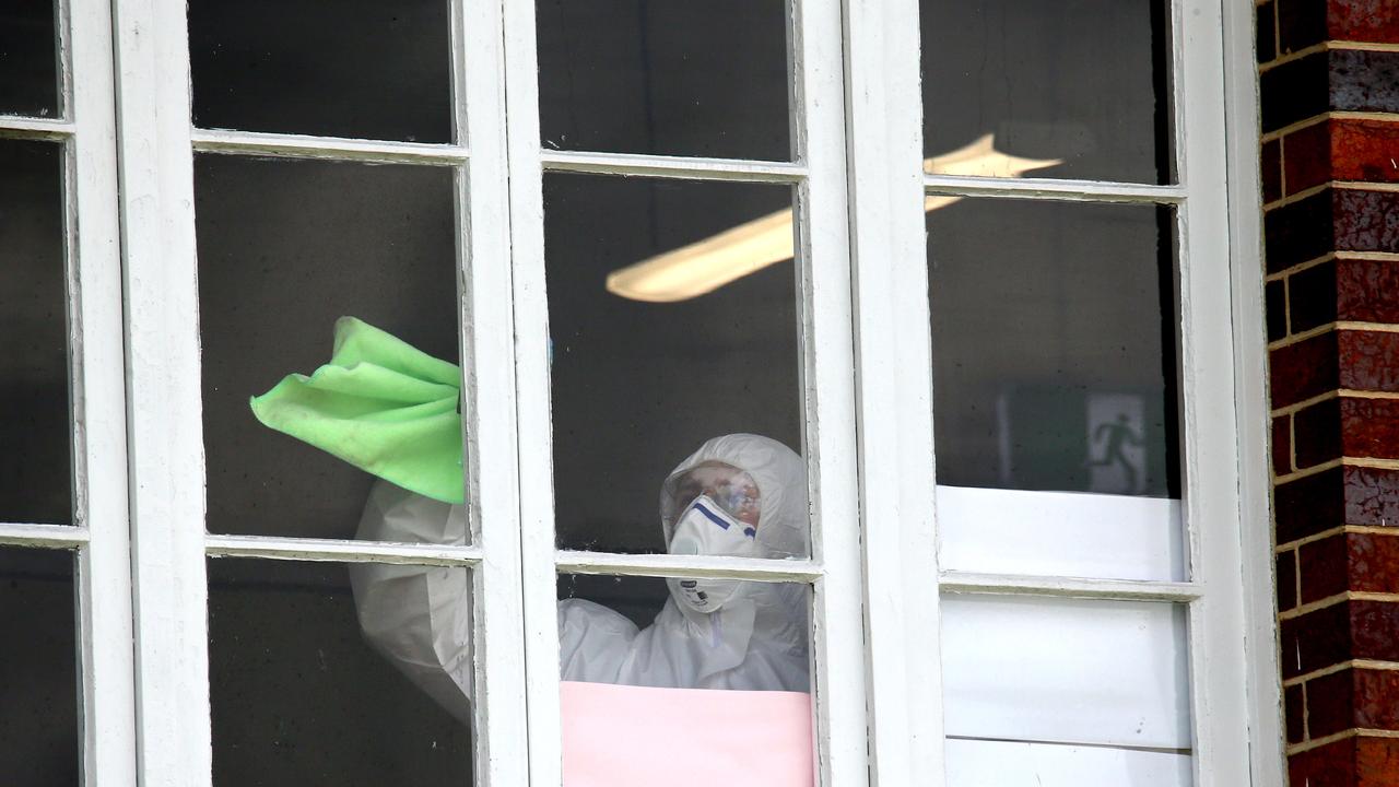 Ironside State School undergoing cleaning after being caught up in Queensland’s latest Covid-19 virus cluster. Photo: David Clark