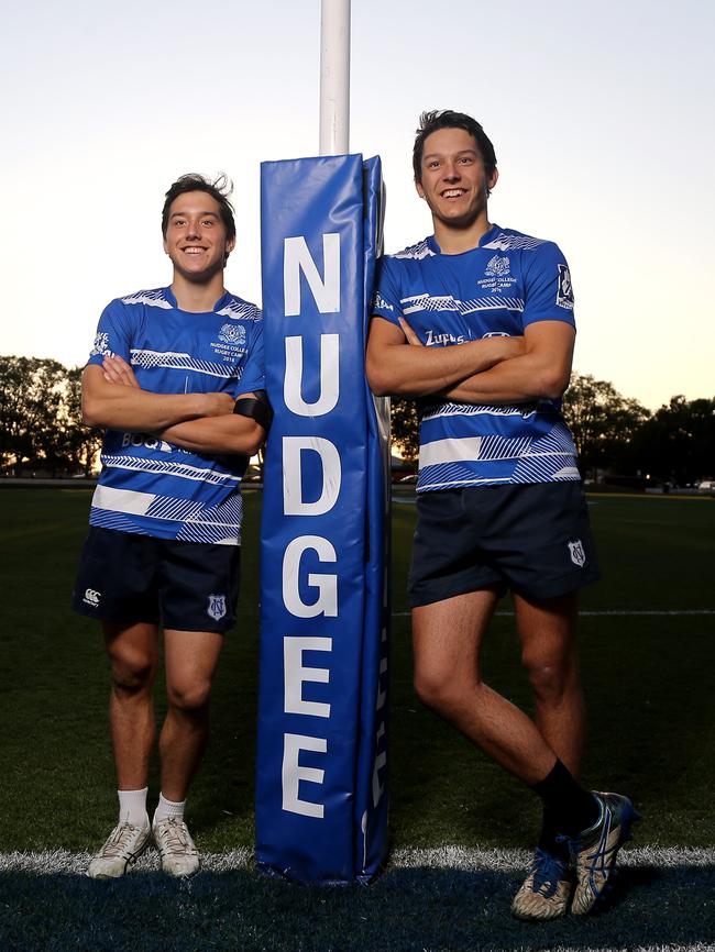 Brothers Hugo and Henry Smith will play in today’s GPS rugby decider. Picture: AAPimage/David Clark