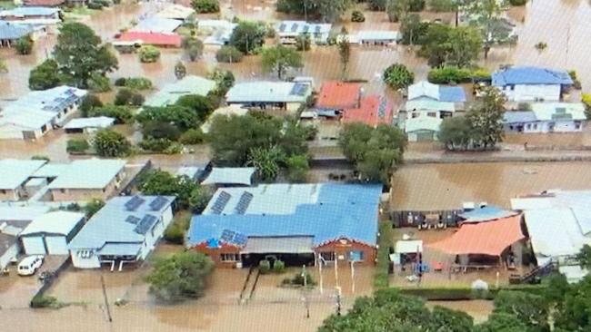 Coraki CW Preschool from above during the 2022 flood disaster. Picture: Supplied