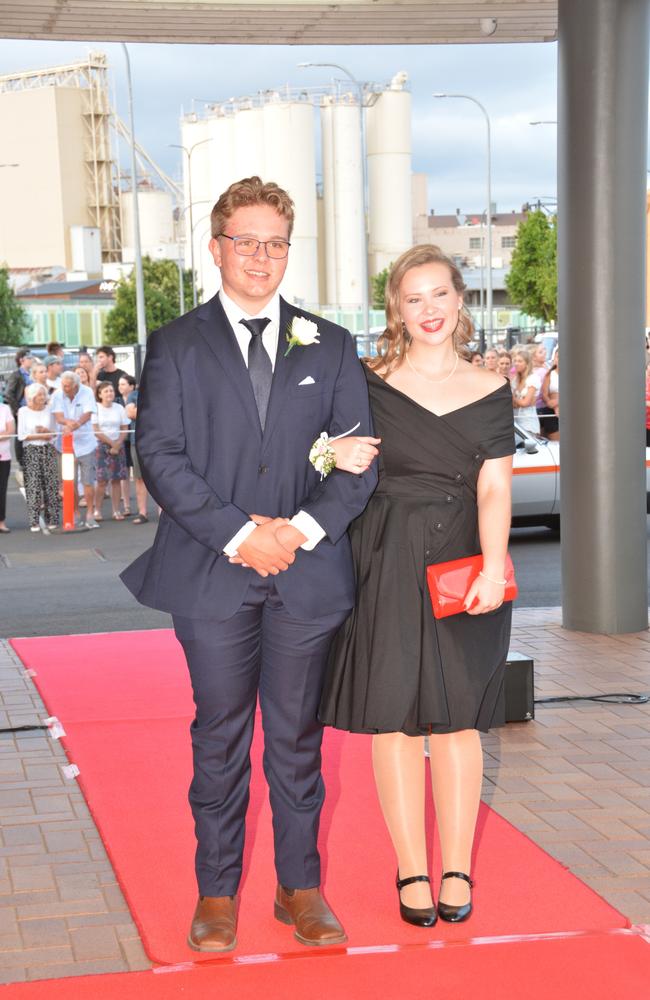 Toowoomba school formals. At the 2023 St Ursula's College formal is graduate Amy Southee with her partner Charlie McMullin. Picture: Rhylea Millar