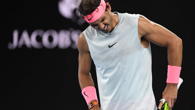 The injury was cleary too much for Nadal. AFP Photo / William West