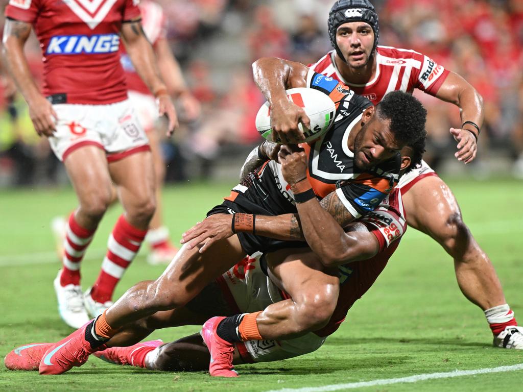 Apisai Koroisau could be one to watch, after scoring the match winning try for the Tigers. Picture: Getty Images