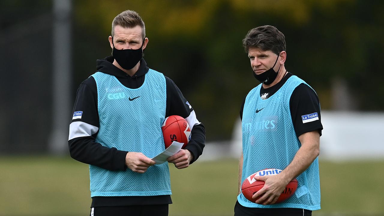 Nathan Buckley rates caretaker coach Robert Harvey’s credentials. Picture: Quinn Rooney/Getty Images