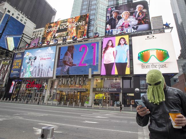 Large parts of the US, including New York City have been shut down as the country passes 100,000 confirmed cases of COVID-19. Picture: AP