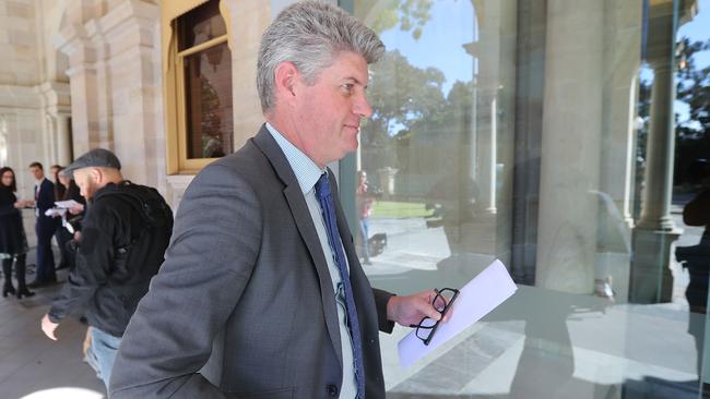 Stirling Hinchliffe makes a statement about Ipswich City Council. Picture: Peter Wallis.