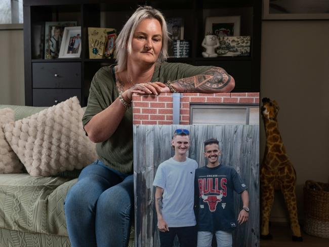 17-09-2024 Geelong mum Cassandra Moreland is calling for mandatory dash cams in Victorian cars after she lost her son Liam Moreland, 20, and his friend Ben Dines, 21, in a horrific crash on the Geelong Ring Road in March 2023. Picture: Brad Fleet