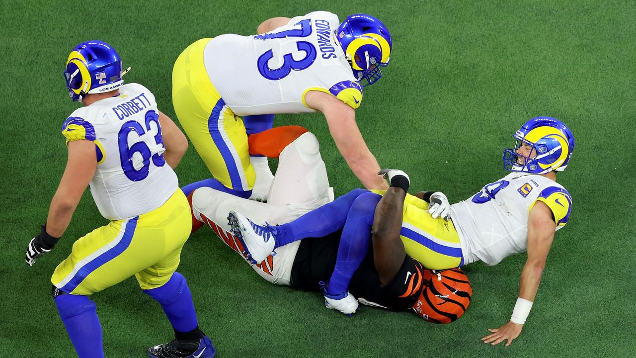 Matthew Stafford’s ankle is crushed. Picture: Gregory Shamus/Getty