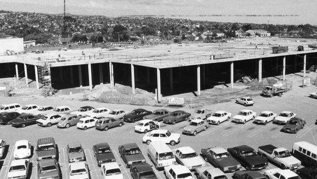 The rooftop carpark under construction at Westfield Marion, 1981.