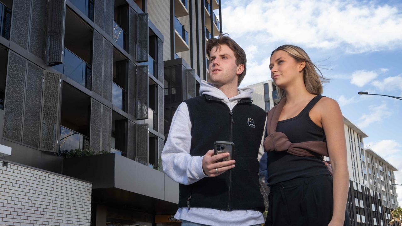 University students Tess and Rory are hoping to break into the property market, and may team up to buy together. Picture: Tony Gough