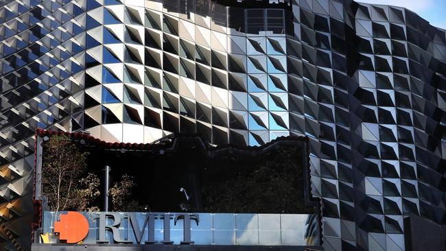 Melbourne’s RMIT university is the latest higher education institution hammered by the COVID pandemic. Picture: David Geraghty