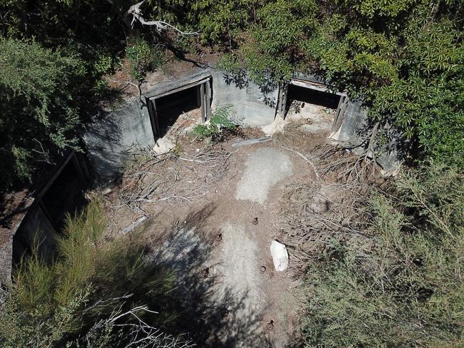 Aerial view of No 3 AA gun pit