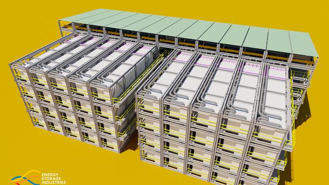 A $70m energy storage factory is being built at Maryborough. Photo: Energy Storage Industries.