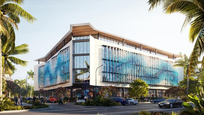 Concept art by The Hive, which ended up taking over the GBRMPA contract. As of 2025, no work has been done to build the office.