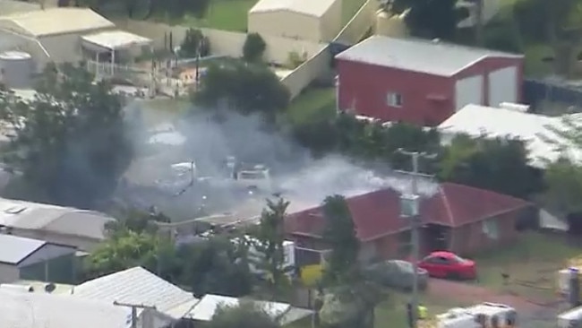 Five fire crews attended the scene. Picture: 7 News Brisbane