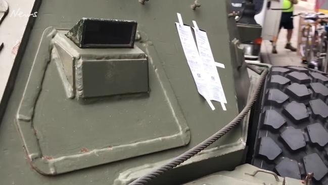 Armoured vehicle given parking ticket in Adelaide's CBD