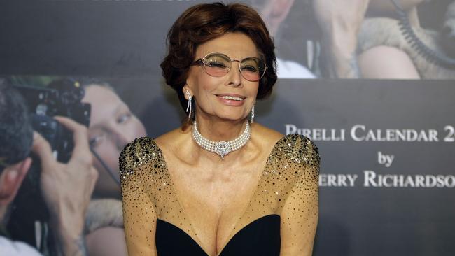 Sophia Loren in 2009 — still fond of a plunging neckline herself, it would seem.