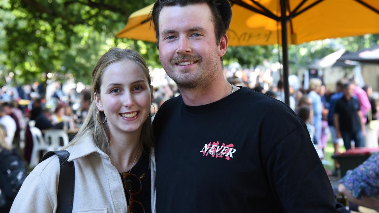 Bonnie Maher and Cohen Fiddian at City Park on Day 1 of Launceston's Festivale. Picture: Alex Treacy