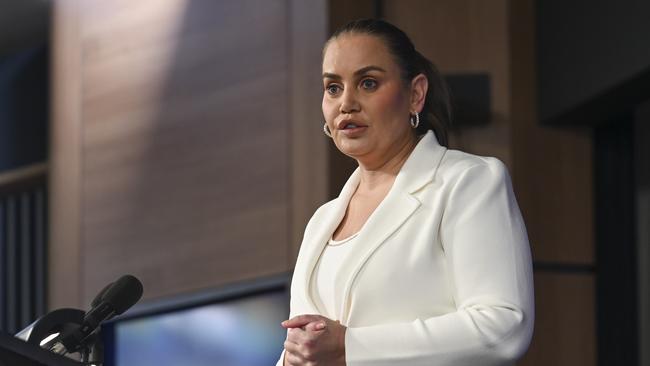 Jelena Dokic, Former World Number 4 Tennis Player, TEDx Presenter & Speaker, Commentator & 2-Time Bestselling Author addresses the National Press Club of Australia in Canberra. Picture: NewsWire / Martin Ollman
