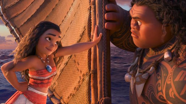 It’s up to a young girl and a demigod to save the islands in Disney’s latest musical animated adventure, Moana. Picture: Disney