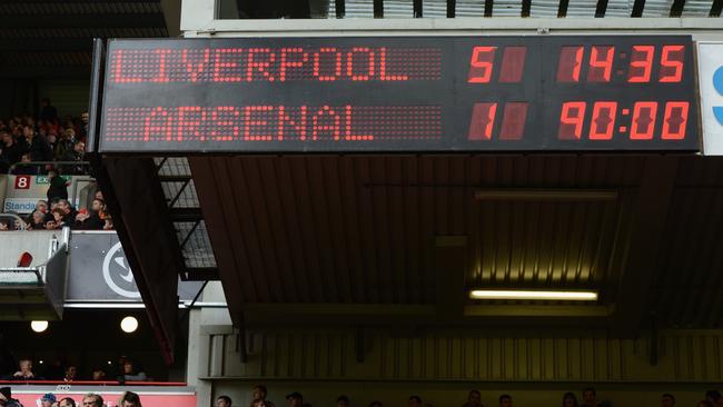 The scoreboard shows one of Liverpool’s most impressive showings of the EPL era.