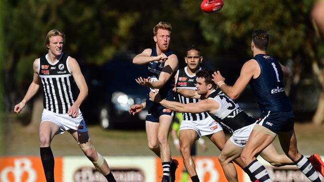 South Adelaide’s Nick Liddle shone in the Panthers’ victory over Port Adelaide at Noarlunga. Picture: Tom Huntley