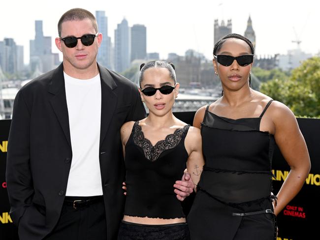 Channing Tatum and Zoe Kravitz with Naomi Ackie. Picture: Getty Images