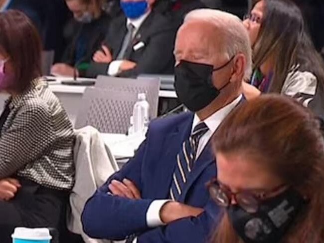 , US President Joe Biden appears to fall asleep during COP26 summit