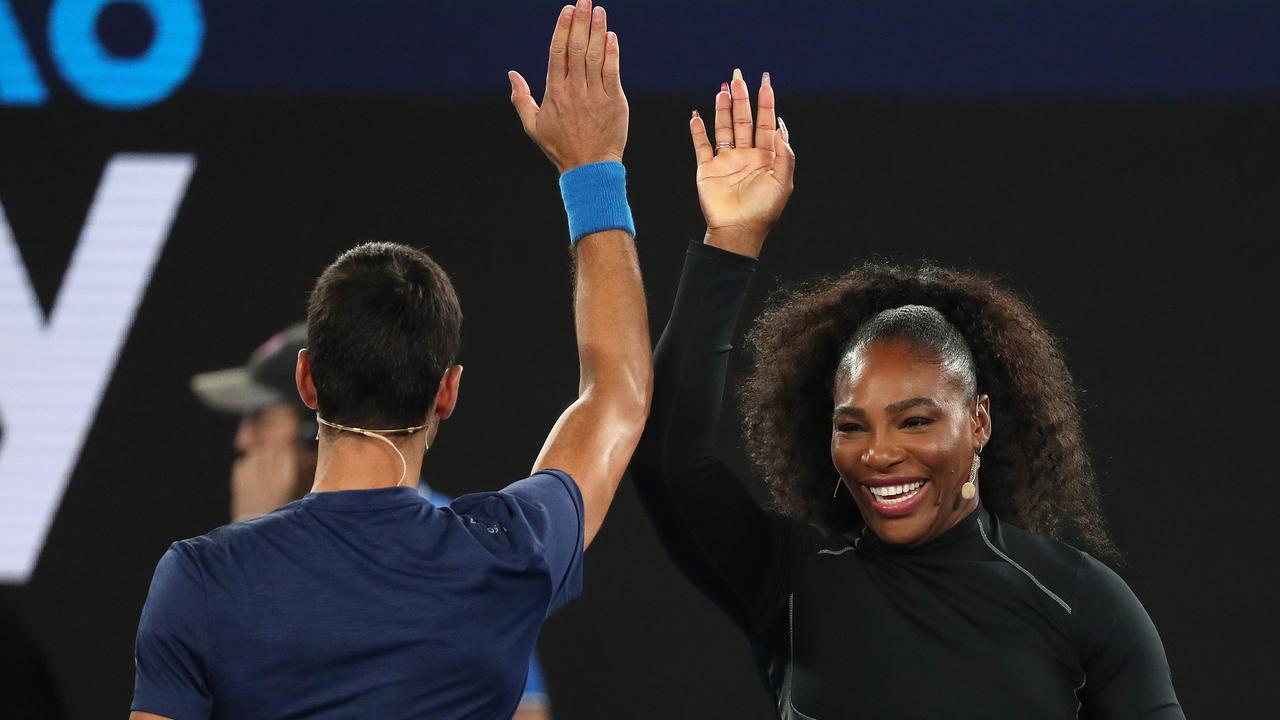Novak Djokovic and Serena Williams are both in action on Monday.