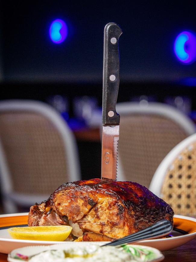 The half-lamb shoulder comfortably feeds three. Picture: Mark Stewart