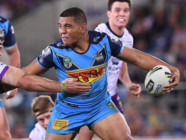 Moeaki Fotuaika played 16 games last year in his debut NRL season. Picture: AAP Image/Dave Hunt