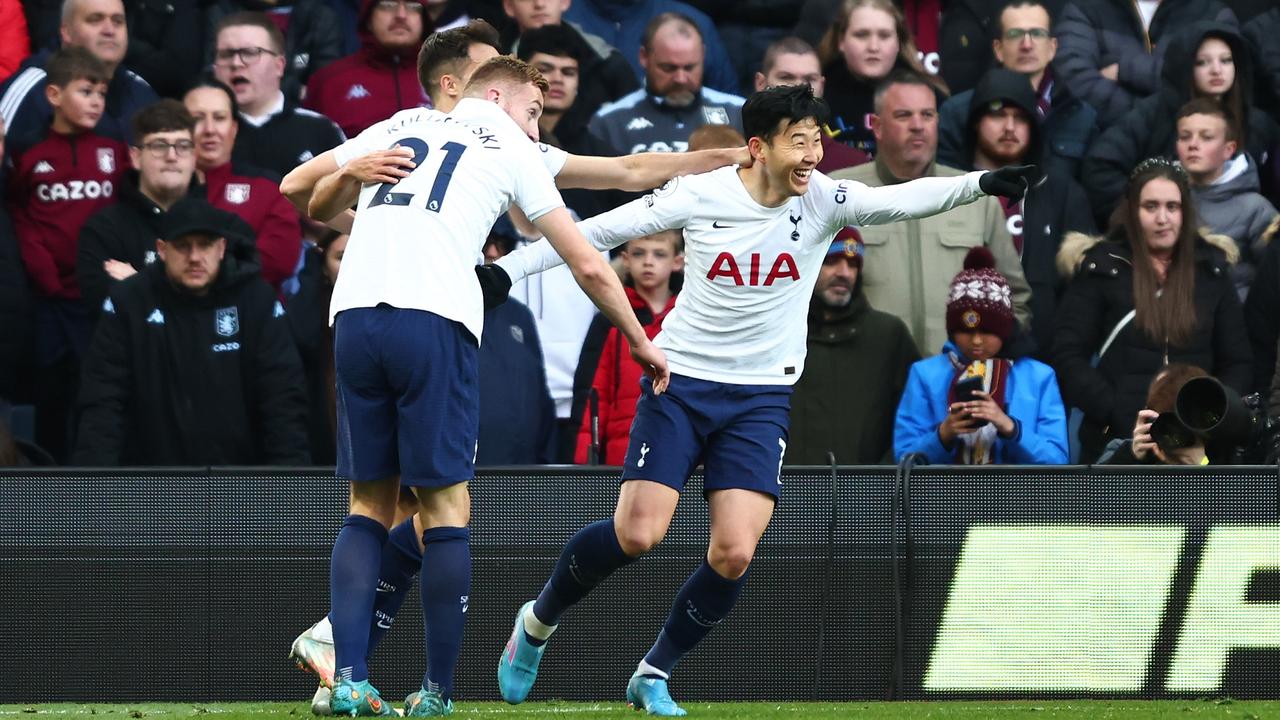 Heung-Min Son bagged a hat-trick against Aston Villa. (Photo by Marc Atkins/Getty Images)