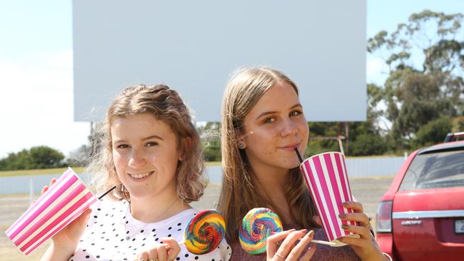 Sisters Lily and Alice Fewings at Dromana Drive-in. Picture: Janine Eastgate