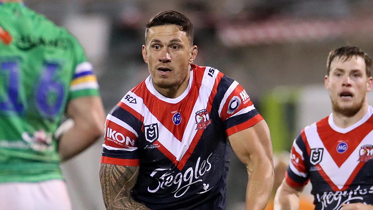 Roosters' Sonny Bill Williams in action.