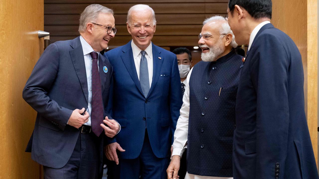 All smiles with US President Joe Biden, Japanese Prime Minister Kishida Fumio, Indian Prime Minister Narendra Modi and Australian Prime Minister Anthony Albanese.