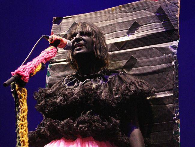 Yep, that’s Sia — playing at Melbourne’s Palais Theatre in February 2011. Picture: Getty