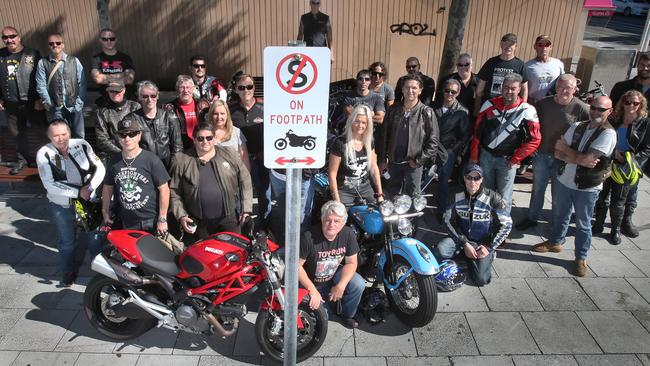 Moves to ban motorcycles in Acland St, St Kilda, sparked a rider protest. Picture: David Crosling