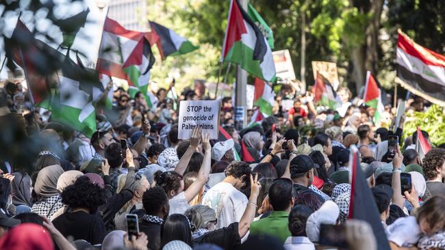 A man has been charged following a Pro-Palestine rally in Sydney. Picture: NCA NewsWIRE / Monique Harmer