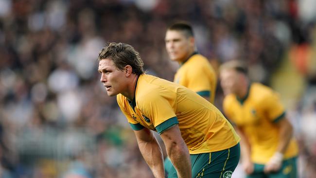 Michael Hooper of the Wallabies looks on during the Bledisloe Cup match at Eden Park.