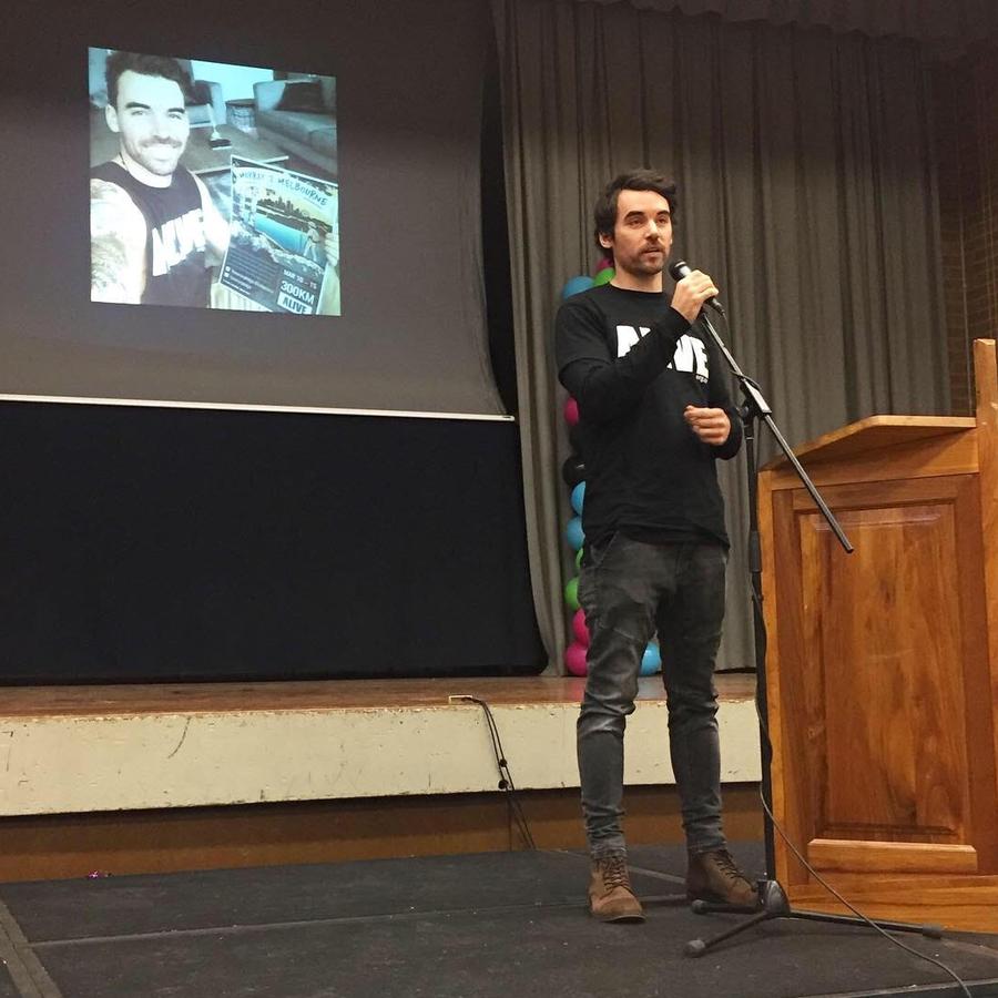 His near-death experience prompted him to seek help and share his story to encourage others also suffering to do the same. His efforts earned him Invoice2go’s Community Tradie of the Year award. Picture: Jacob Pearce