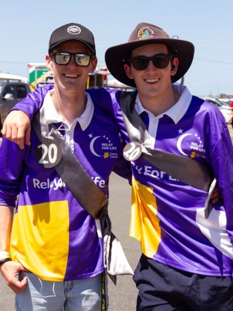 Zander and Hugh from Bundaberg Christian College at the 2023 Bundaberg Relay for Life.