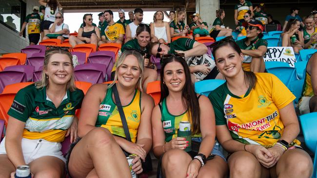 Emersyn Kennedy, Courtney O’mara, Keely Wilson and Olivia McGrath in the 2023-24 NTFL Women's Grand Final between PINT and St Mary's. Picture: Pema Tamang Pakhrin