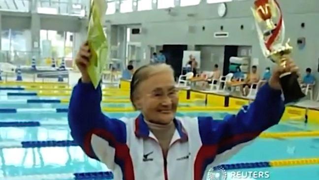 Japanese centenarian sets swimming world record