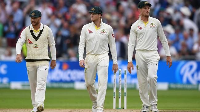 David Warner, Steve Smith and Cameron Bancroft have made their comeback. Picture: Gareth Copley/Getty