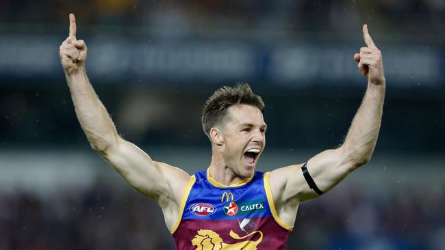 Lions forward Linc McCarthy hopes to celebrate his 150th AFL appearance with a win over the Giants. Picture: Russell Freeman/AFL Photos via Getty Images