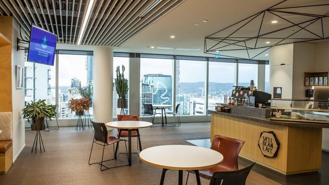 Socialising spaces like this cafe area at HSF will become more the norm, says Kirsti Simpson of Hassell. Picture: Mark Cranitch.