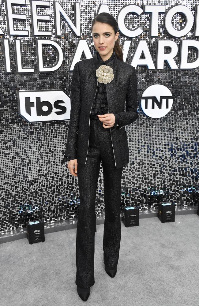 Rising star Margaret Qualley also suited up for the SAGs. Picture: Getty Images